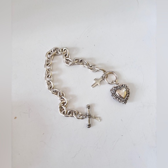 Brighton Silver Bracelet with Heart and Cross Charms - Picture 5 of 5